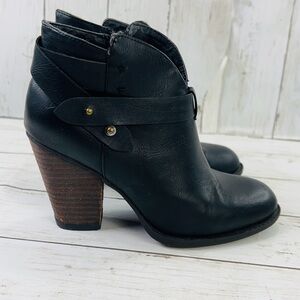 XOXO Women's Biker Casual Ankle Boots Booties Size 6.5M Black Faux Leather